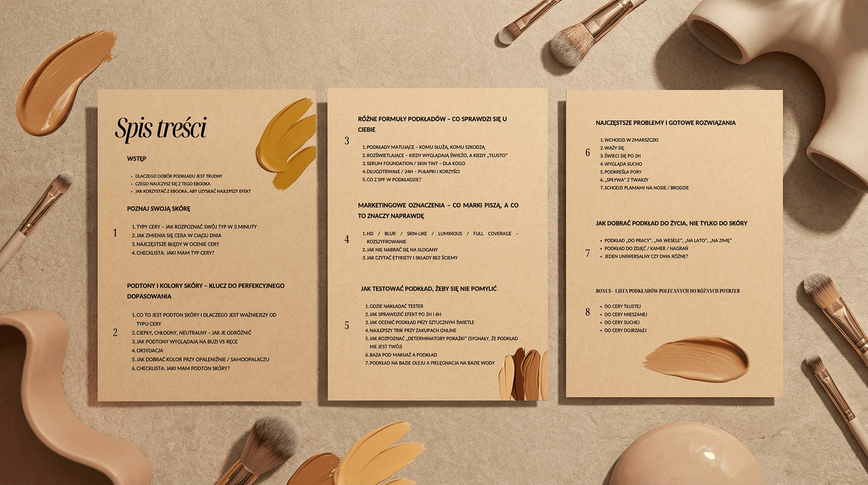 Spis treści ebooka Jak dobrać podkład idealny